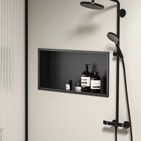 Вграден рафт за баня  30x60 black matt