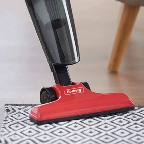 Втора ръка: Прахосмукачка вертикална Rosberg R51001A, 600W, 800 ml, HEPA филтър, Използване като ръчна, Червен