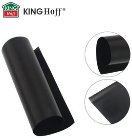 Комплект 3 бр подложки за печене Kinghoff KH 1920, За барбекю/скара, PTFE незалепващо покритие, 40х33 см, Устойчива до 200C, Черен