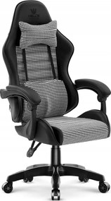 Ергономичен офис стол HC-1003 с лумбална опора в черно и бяло