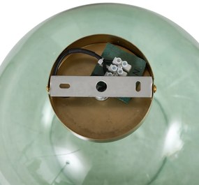 Арт Деко плафон месинг със зелено стъкло - Sandra