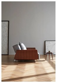 Сив разтегателен диван с подлакътници Twist Granite Long Horn - Innovation