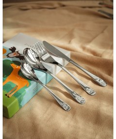 Детски прибори за хранене от неръждаема стомана в сребристо 4 бр. Forest Animals – Zilverstad