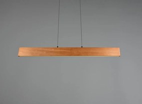 LED висящо осветително тяло в естествен цвят с дървен абажур Edgewood – Trio