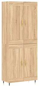 3199668 vidaXL Висок шкаф, дъб сонома, 69,5x34x180 см, инженерно дърво