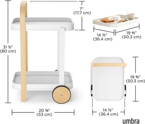 Маса за сервиране на колелца 44x53 cm Bellwood - Umbra
