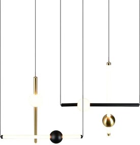 Черно/ в златист цвят LED затъмняващо се висящо осветително тяло Melita – Trio
