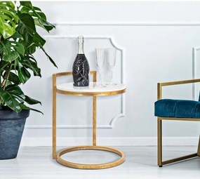 Кръгла странична масичка с мраморна плоча ø 40,5 cm Round Marble – Mauro Ferretti