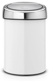 Бяло стоманено кошче за боклук с отваряне с докосване 3 l Touch Bin – Brabantia