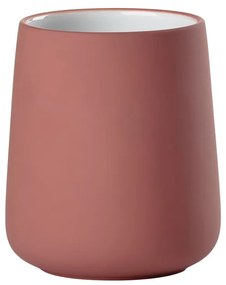 Светлочервена керамична чаша за четки за зъби Nova – Zone