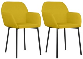 344708 vidaXL Трапезни столове, 2 бр, жълти, кадифе