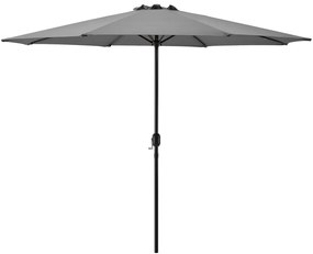Градински чадър   Ø 300 x 230 cm, Сив, водоусточив, Полиестер