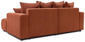 Оранжев кадифен ъглов диван Enjoy – Bobochic Paris