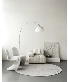 Светлосив вълнен кръгъл килим ø 133 cm Morphic Organica – Agnella