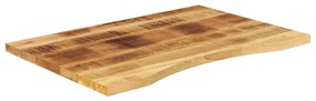 370185 vidaXL Плот за бюро с извивка 90x60x2,5 см грубо мангово дърво масив