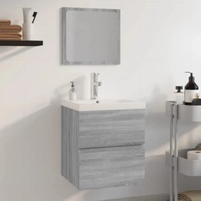3152865 vidaXL Комплект мебели за баня, сив сонома, инженерно дърво