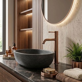 Смесител за мивка Rea Lungo Diamond Brush Brush Copper High