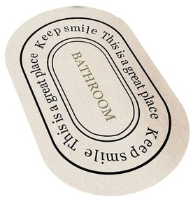 Кремав кадифен килим за баня 60x100 cm – Mila Home