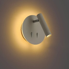 Модерна стенна лампа бежова с LED и USB-C - Croft