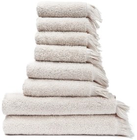 Комплект от 6 кремави кърпи и 2 кърпи за баня от 100% памук - Bonami Selection