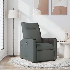 4104826 vidaXL Реклайнер, тъмносив, текстил