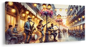 Картина на платно – Улична група при залез