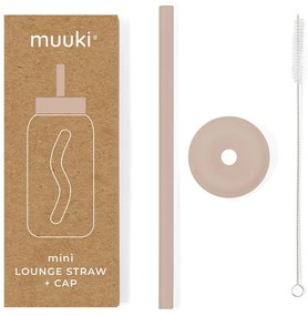 Силиконова сламка с четка за почистване и капак Desert Rose – Muuki