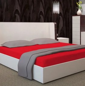 Червен чаршаф за легло с ластик - памучен сатен Šírka: 180 cm | Dĺžka: 200 cm