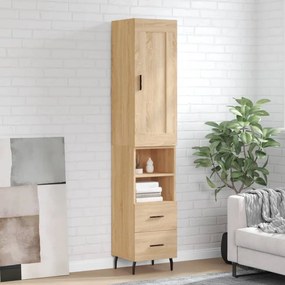3200276 vidaXL Висок шкаф, сонома дъб, 34,5x34x180 см, инженерно дърво