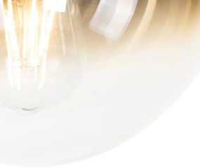 Таванна лампа в стил арт деко черна със златно стъкло - Pallon