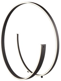 Черна LED подова лампа с гласово управление/ управление чрез мобилно приложение с метален абажур (височина 75 cm) Cinardi – CINQUE