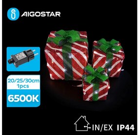 Aigostar- LED Екстериорна коледна декорация 3,6W/31/230V 6500K 20/25/30 см IP44 подаръци