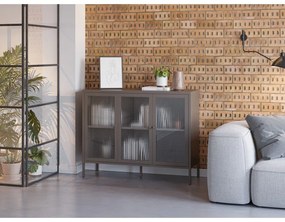 Сива метална витрина 121x90x40 cm Layna – Marckeric