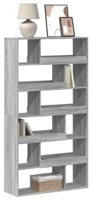 3309353 vidaXL Библиотека, сив сонома, 100x33x187,5 см, инженерно дърво