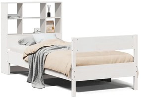 3322997 vidaXL Легло с етажерка за книги, без матрак, 90x200 см, бор масив