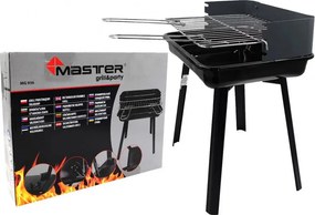 Барбекю на дървени въглища Master Grill & Party MG936, Регулируема решетка, Сгъваемо, Черен