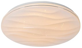 Таванна лампа бяла 38 см с LED с дистанционно управление - Damla