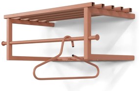 Метална стенна закачалка в цвят сьомга с рафт 76 cm Marco – Spinder Design