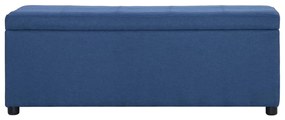 281321 vidaXL Пейка с отделение за съхранение, 116 см, синя, полиестер
