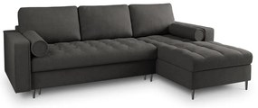 Тъмно сив ъглов разтегателен диван , десен ъгъл Santo - Milo Casa