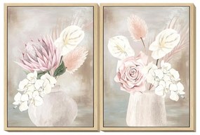 Картина DKD Home Decor полистирен Пластно Ваза (2 pcs) (50 x 4 x 70 cm)