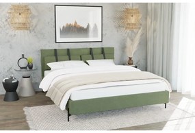 Зелено двойно тапицирано легло с включена подматрачна рамка 180x200 cm Tulsa – Ropez