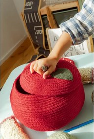 Червена текстилна детска кошница за играчки ø 28x20 cm Apple – Lorena Canals
