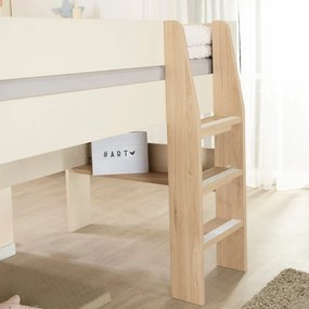 Бежово детско легло 90x200 cm повдигнато без ламелно дъно Loft – Roba