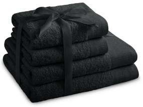 Черни памучни хавлии и кърпи за баня в комплект 4 бр. от тери Amari – Restilo