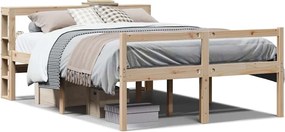 3305869 vidaXL Легло за възрастни с табла, 160x200 см, борово дърво масив