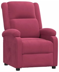 342404 vidaXL Реклайнер стол, виненочервен, кадифе