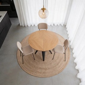 Кръгла сгъваема трапезна маса с допълнителна плоча с дъбов плот ø 120 cm Magnus – Windsor &amp; Co Sofas