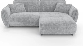 Светлосив шенилов ъглов диван (десен ъгъл) Nelia – Ropez
