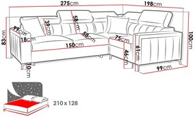 Ъглов диван Baltico II-Left-Kafe